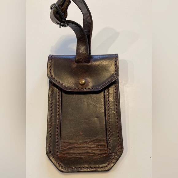 1 Brown Moore & Giles luggage tag THICK, STURDY LEATHER! Used Unisex Men Women’s - Picture 4 of 10